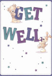 Radiating playful optimism, this get well card brings the welcoming spirit of Hackney to life. Two adorable friends-a plush, tawny bear and a joyful puppy with floppy brown ears-emerge from the page, joyfully cradling bold letters that proclaim 'Get Well.' Hues of indigo and teal on the oversized text confidently stand out against a soft cream background, reminiscent of colourful window boxes seen along Hackney's residential streets. Scattered stars in an array of blues and purples add whimsical energy, echoing the hopefulness that characterises the borough's green spaces. Every detail, from the bear's fluffy outline to the puppy's soft, touchable fur, is illustrated to evoke a sense of comfort, much like the gentle touch of a professionally arranged bouquet delivered to a friend recovering near Broadway Market. This card delivers more than a simple message-it envelopes its recipient with genuine Hackney warmth and kindness, perfect for lifting spirits in any neighbourhood across the area.